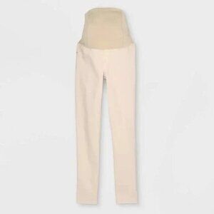 Target Ingrid & Isabel Crossover Panel Skinny Maternity Jeans Ecru 6 28